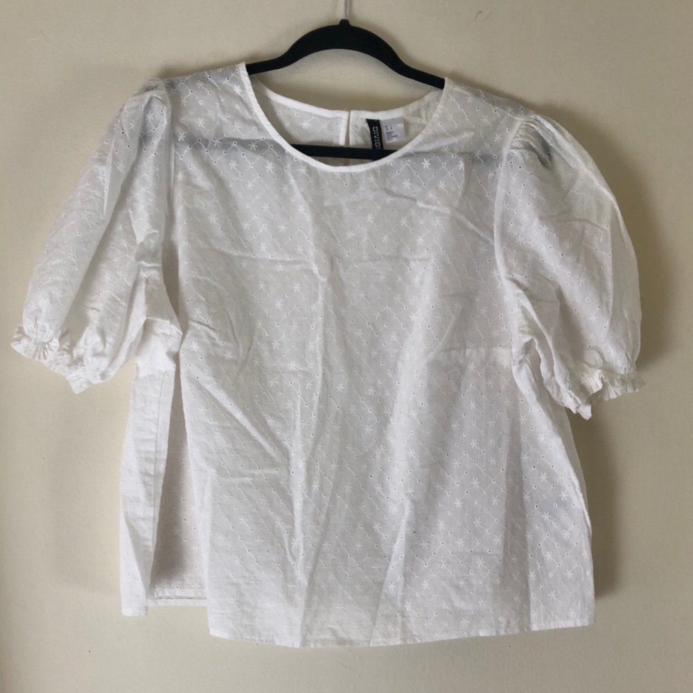 White eyelet blouse
